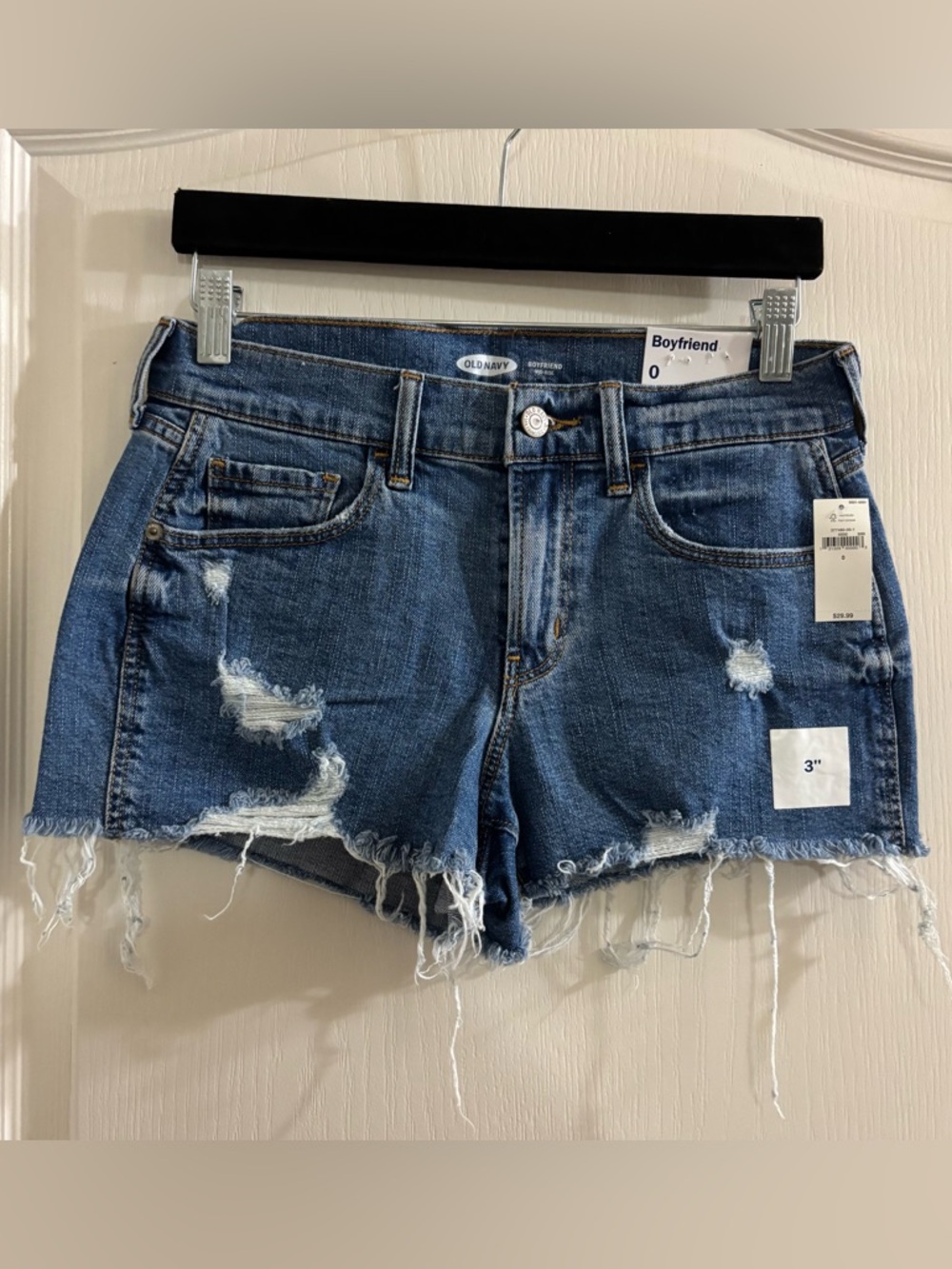 Old Navy Distressed Denim Boyfriend Shorts - Blue